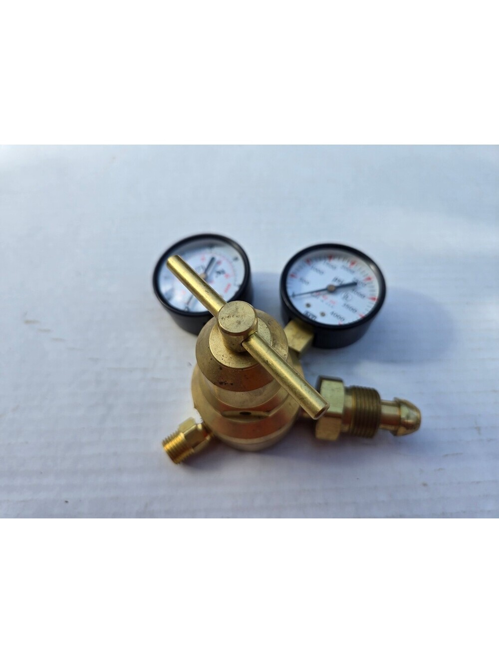 Vintage Brass Oxygen Welding Regulator Dual Gauge 4000 PSI NEW